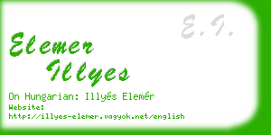elemer illyes business card
